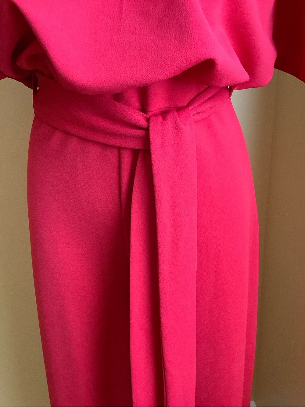 KENDI BOUTIQUE Red Flutter Sleeve Wide Leg Belted Jumpsuit Dolman Romper XL - Picture 11 of 13